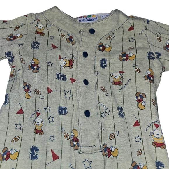 Sports Infant 6/9 Lot Of 2 Bodysuits Pajamas Baseball Football Game Day Boy - Picture 3 of 9